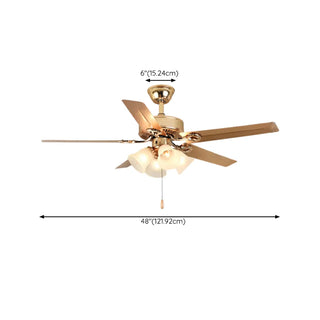 Modern Elegant 5 Blade Flower Shade Ceiling Fan Light Zawala Image - 21
