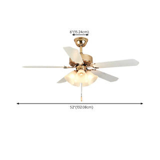 Modern Elegant 5 Blade Flower Shade Ceiling Fan Light Zawala Image - 22