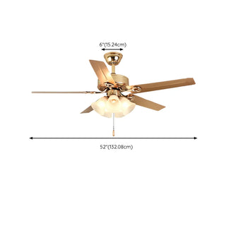 Modern Elegant 5 Blade Flower Shade Ceiling Fan Light Zawala Image - 23