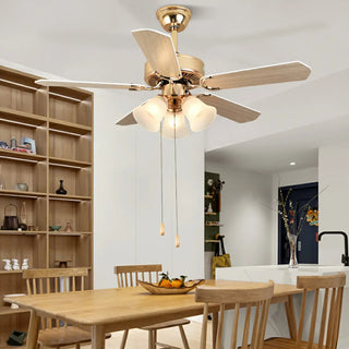 Modern Elegant 5 Blade Flower Shade Ceiling Fan Light Zawala Image - 5
