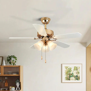 Modern Elegant 5 Blade Flower Shade Ceiling Fan Light Zawala Image - 6