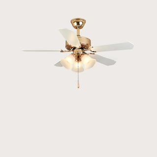 Modern Elegant 5 Blade Flower Shade Ceiling Fan Light Zawala Image - 7
