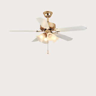 Modern Elegant 5 Blade Flower Shade Ceiling Fan Light Zawala Image - 8