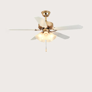 Modern Elegant 5 Blade Flower Shade Ceiling Fan Light Zawala Image - 9