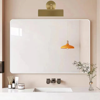 Elegant Gold Rectangular Copper LED Vanity Light Zawala Image - 1