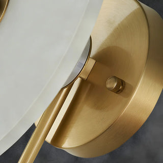 Nordic Gold Round Alabaster Living Room LED Wall Sconce Zawala Image - 13