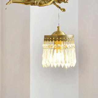 ZOWALA - Elegant Gold Angel Crystal Adjustable Height Pendant Light Image - 6