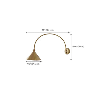 Simplistic Globe Glass Shade Gold Arc Wall Sconce Image - 27