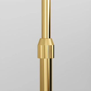 Elegant Gold Arc LED Floor Lamp with Pleated Shade Zawala Image - 7