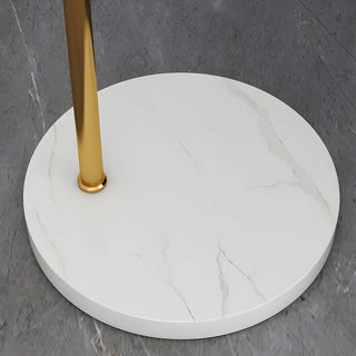 Elegant Gold Arc LED Floor Lamp with Pleated Shade Zawala Image - 8