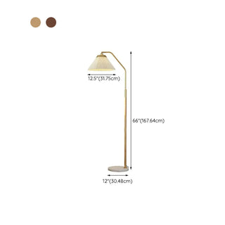 ZOWALA - Contemporary Pleated Side Table Metal Floor Lamp  #size