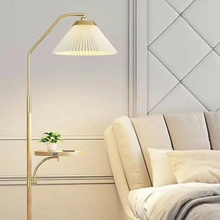 ZOWALA - Contemporary Pleated Side Table Metal Floor Lamp  Image - 5