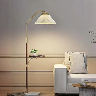ZOWALA - Contemporary Pleated Side Table Metal Floor Lamp  Image - 6