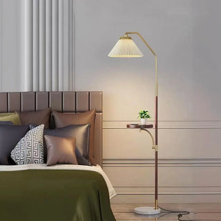ZOWALA - Contemporary Pleated Side Table Metal Floor Lamp  Image - 7
