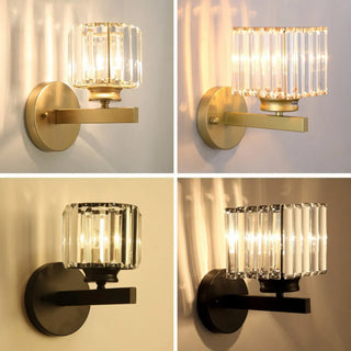 ZOWALA - Elegant Brass and Crystal Wall Light Fixture Image - 4
