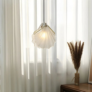 ZOWALA - Elegant Clear Crystal Pearl Decor Floral Drum Pendant Light Image - 2