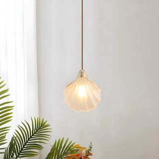 ZOWALA - Elegant Clear Crystal Pearl Decor Floral Drum Pendant Light Image - 3