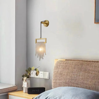 Sophisticated Crystal Tassels Gold Bedside Wall Light Zawala Image - 1