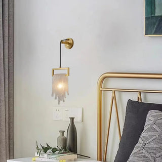 Sophisticated Crystal Tassels Gold Bedside Wall Light Zawala Image - 2