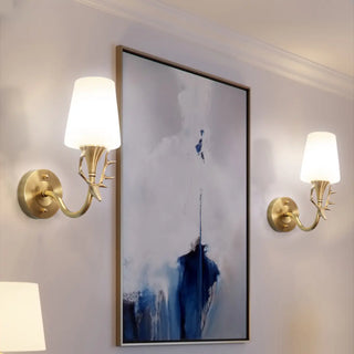 ZOWALA - Elegant Gold and White Wall Sconce Vanity Light Image - 1