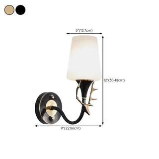 ZOWALA - Elegant Gold and White Wall Sconce Vanity Light #size