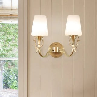 ZOWALA - Elegant Gold and White Wall Sconce Vanity Light Image - 2
