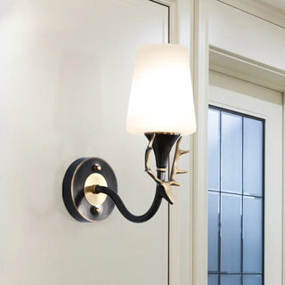 ZOWALA - Elegant Gold and White Wall Sconce Vanity Light Image - 3