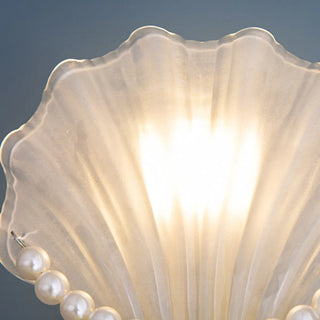 Seashell Pearl Accents and Gold Metal Wall Sconce Zawala Image - 8