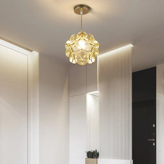 Elegant Dining Room Flower Globe White Glass Pendant Light Zawala Image - 1