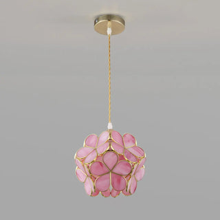 Elegant Dining Room Flower Globe White Glass Pendant Light Zawala Image - 10