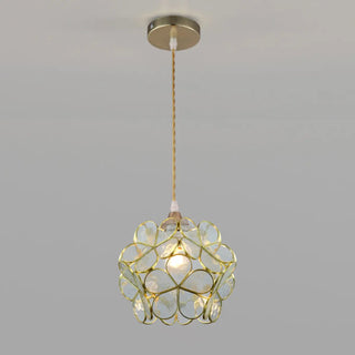Elegant Dining Room Flower Globe White Glass Pendant Light Zawala Image - 12