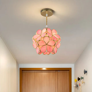 Elegant Dining Room Flower Globe White Glass Pendant Light Zawala Image - 4