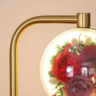 Modern Golden Glass Round Flower Accent Table Lamp Zawala Image - 15