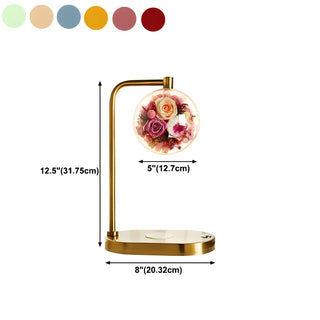 Modern Golden Glass Round Flower Accent Table Lamp Zawala #size