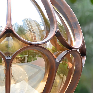 Brass Finish Elegant Globe Metal Outdoor Column Light Zawala Image - 8