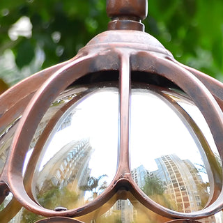 Brass Finish Elegant Globe Metal Outdoor Column Light Zawala Image - 9