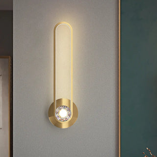 Elegant Gold Oval Alloy Ambience Wall Lamp 2 Lights Image - 1