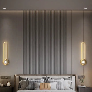 Elegant Gold Oval Alloy Ambience Wall Lamp 2 Lights Image - 2