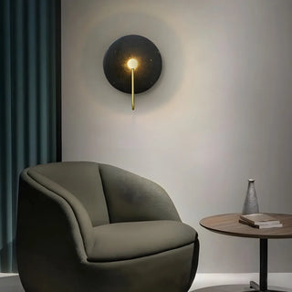 Elegant White Round Marble Mini Ambient Wall Sconce Zawala Image - 12