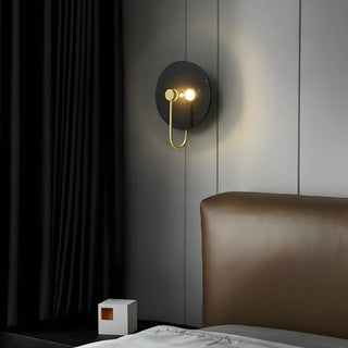 Elegant White Round Marble Mini Ambient Wall Sconce Zawala Image - 4