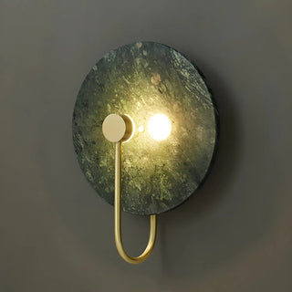 Elegant White Round Marble Mini Ambient Wall Sconce Zawala Image - 9