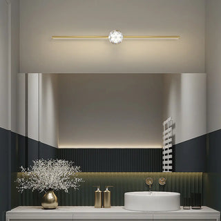 ZOWALA - Elegant Central Crystal Gold Bathroom Vanity Light Image - 2