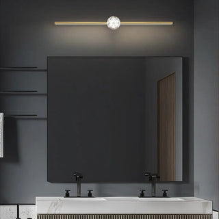 ZOWALA - Elegant Central Crystal Gold Bathroom Vanity Light Image - 4