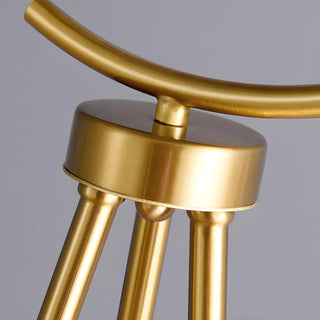 ZOWALA - Elegant Gold Tripod Glass Floor Lamp with Table Image - 11