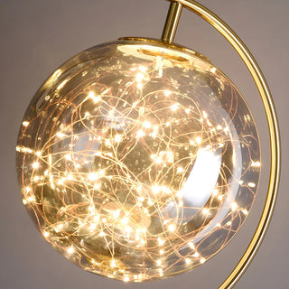 ZOWALA - Elegant Gold Tripod Glass Floor Lamp with Table Image - 12