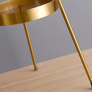 ZOWALA - Elegant Gold Tripod Glass Floor Lamp with Table Image - 14