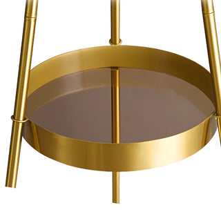 ZOWALA - Elegant Gold Tripod Glass Floor Lamp with Table Image - 15