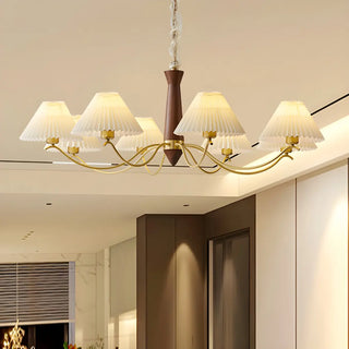 ZOWALA - White Geometric Fabric Modern Living Room Pendant Chandelier Image - 1