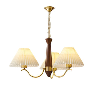 ZOWALA - White Geometric Fabric Modern Living Room Pendant Chandelier Image - 10