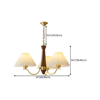 ZOWALA - White Geometric Fabric Modern Living Room Pendant Chandelier #size